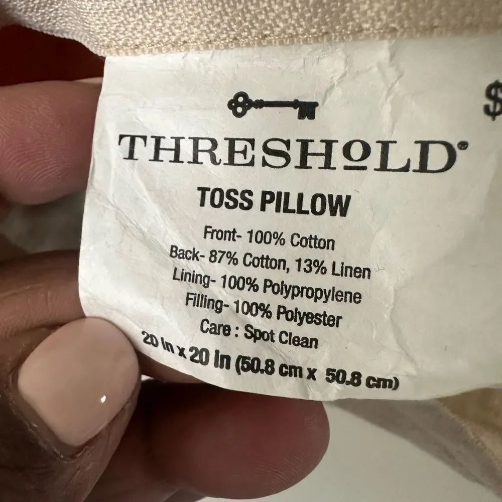Threshold Crushed Velvet Rust Pillows Covers (2) 20”x20”